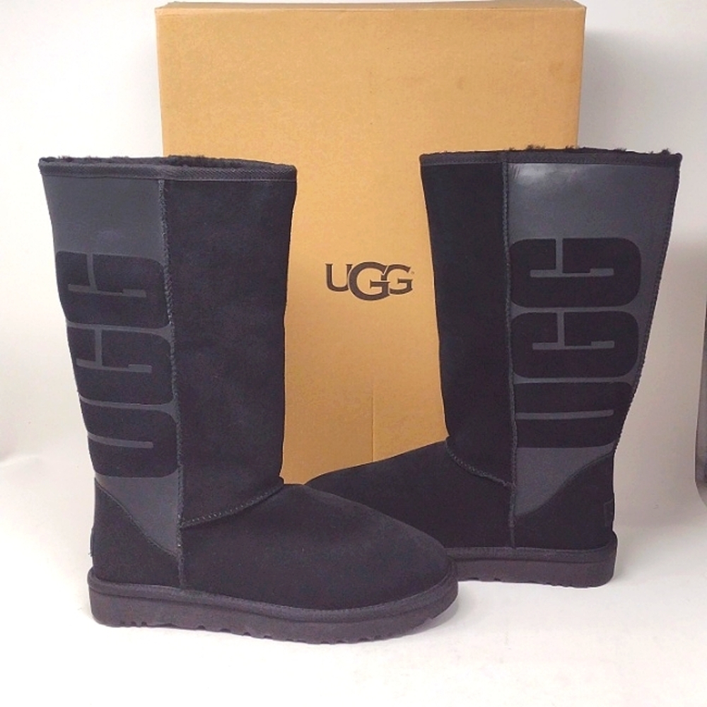 UGG Women's Classic Tall Logo Rubber Boots